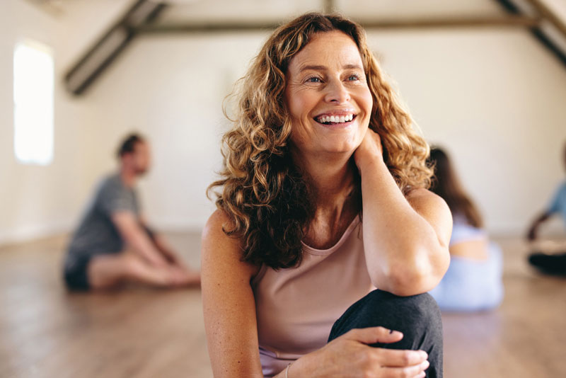 lady in yoga class