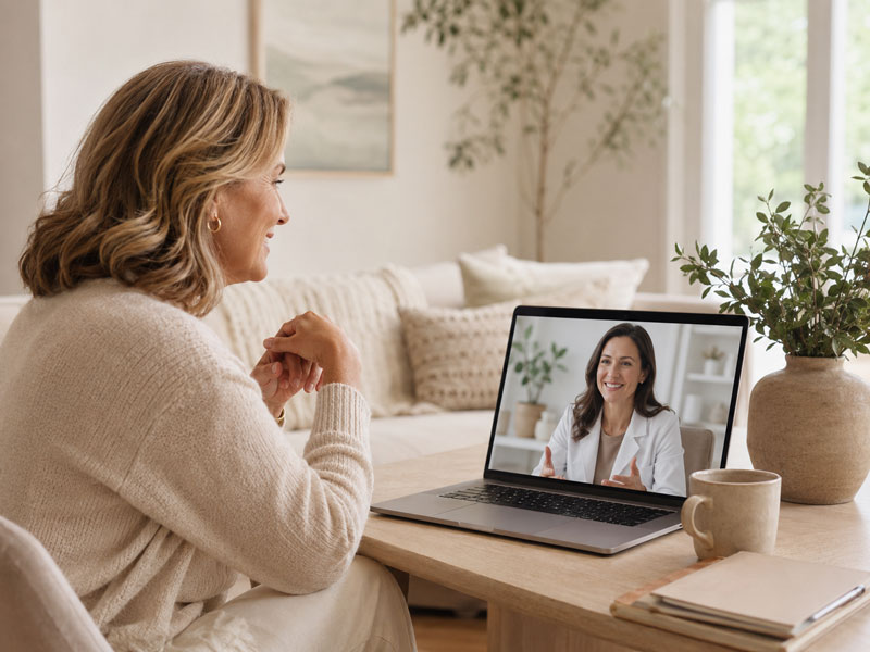 lady virtually consulting with doctor